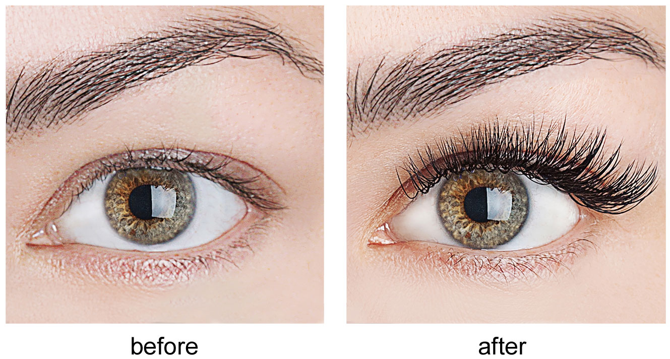 lashes boefre and after